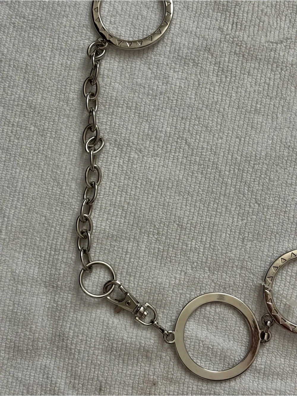 Silver-Tone Open Circle Link Necklace